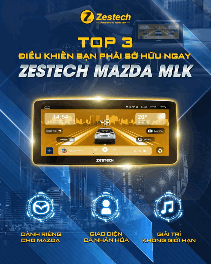 Màn hình android Ô tô Zestech liền camera 360 cho xe Mazda - Image 3